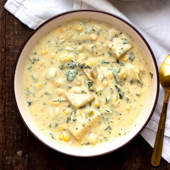 Vegan corn chowder