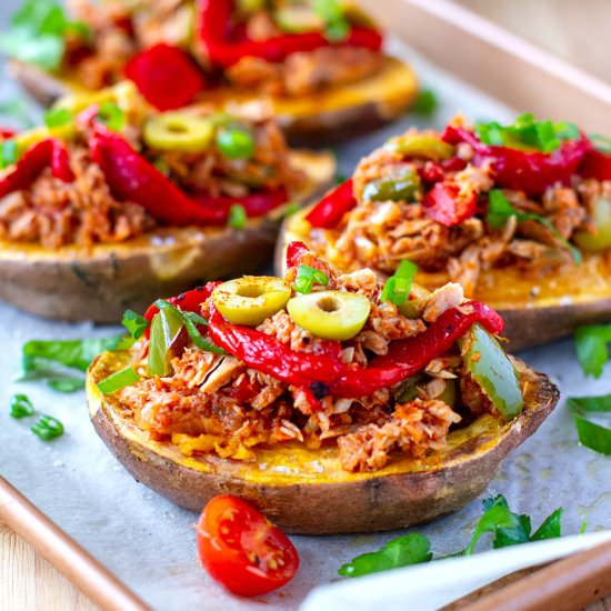 Spanish Tuna Stuffed Sweet Potatoes