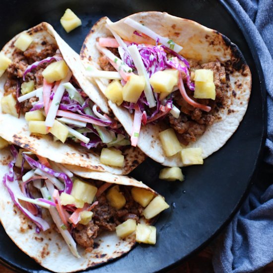 Spicy Chicken and Pineapple Tacos