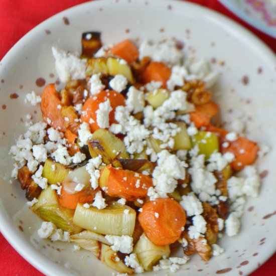 Roasted Leek & Carrot Salad