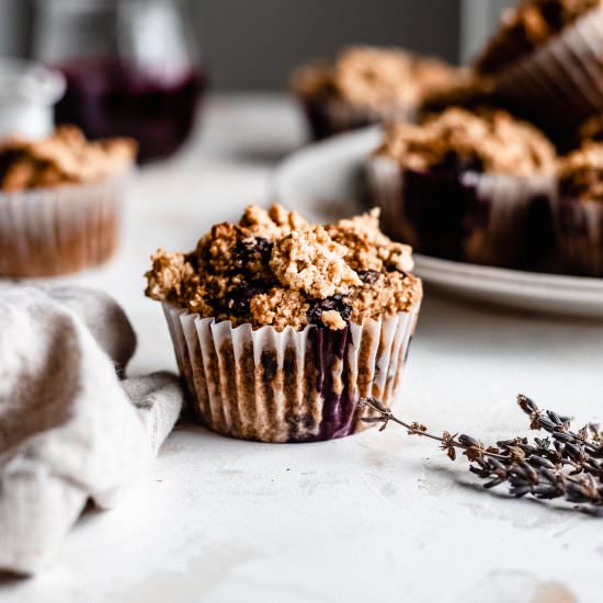 Healthy Vegan GF Blueberry Muffins