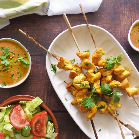 Healthy Chicken Satay Skewers