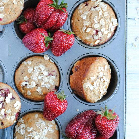 Strawberry Oat Muffins