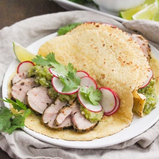 Pork Tenderloin Tacos & Salsa Verde