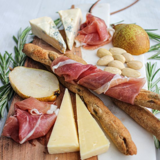 Rye and olive breadsticks