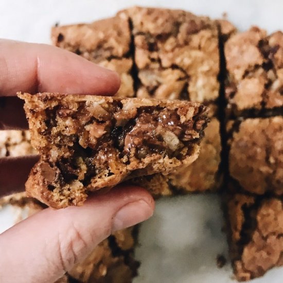 Oaty Caramel Coconut Blondie