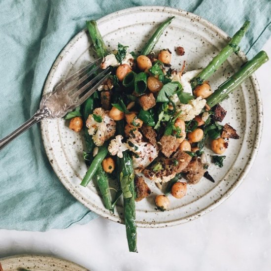 Warm Cauliflower, Green Bean Salad