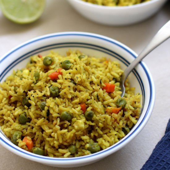 Yellow Rice with Peas and Carrots