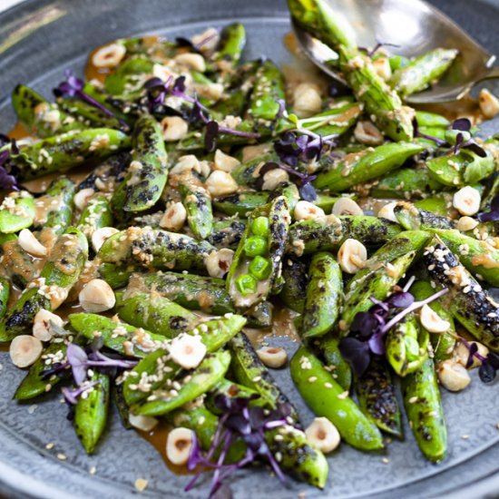 Charred Sugar Snap Peas