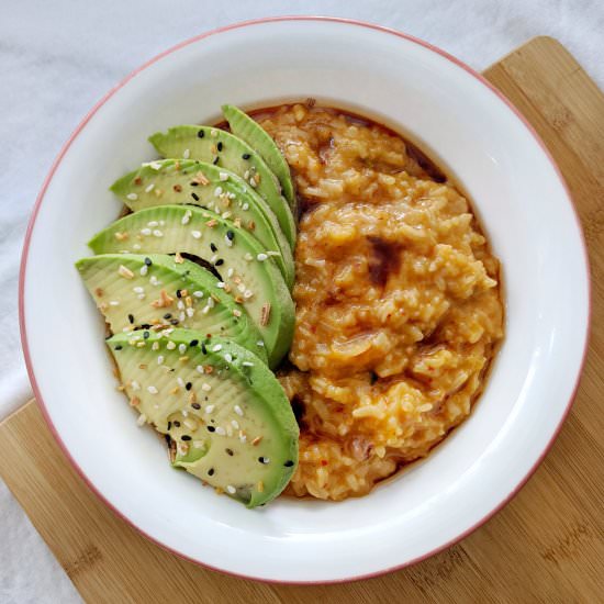 Kimchi Congee with Leftover Rice