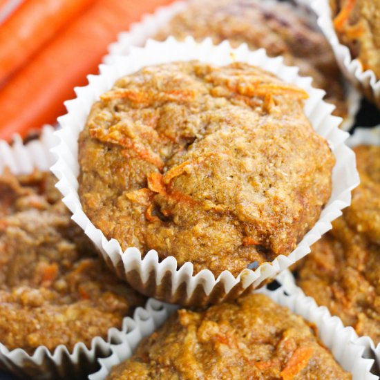 Healthy Carrot Muffins, Sugar-free