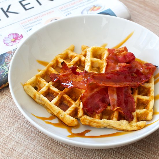 Breakfast Waffles with Bacon