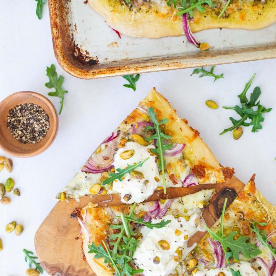 Pesto Pizza with Pistachios