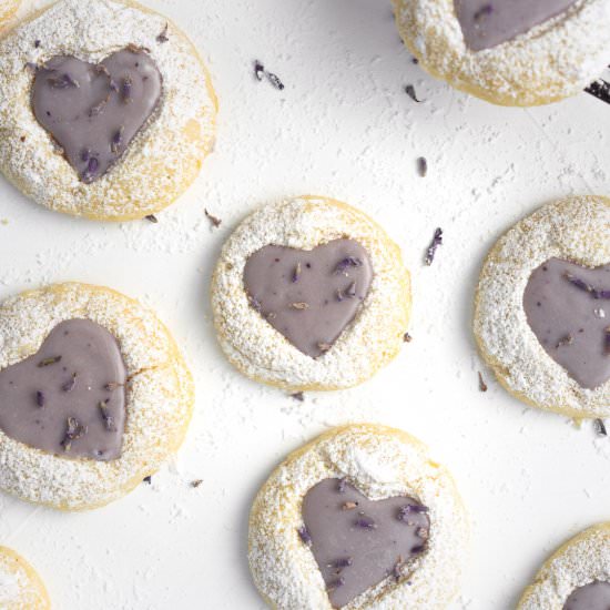 Lemon lavender shortbread cookies