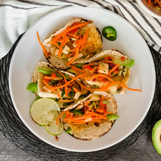 Cornmeal Baked Tacos with Slaw