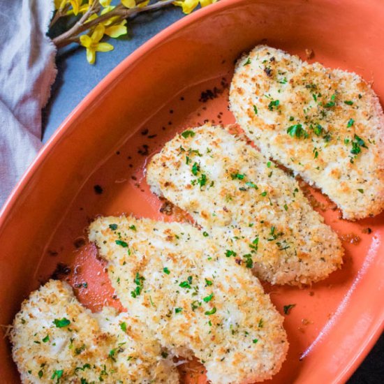 Garlic Parm Crispy Baked Chicken