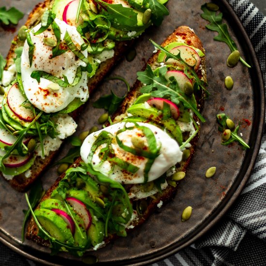 Avocado with Ricotta & Poached Egg