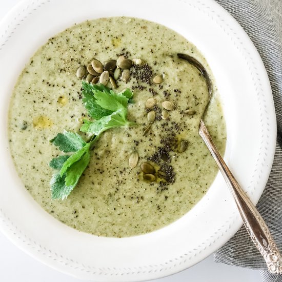 Creamy Broccoli & Spinach Soup