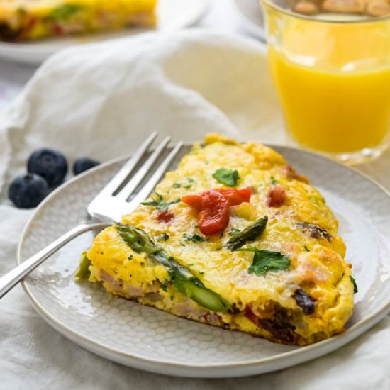 Veggie,Ham and Cheese Frittata