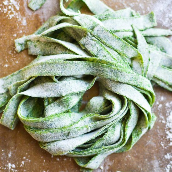 Homemade Pasta with Fresh Greens