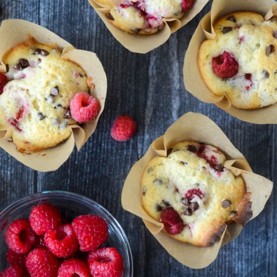 Raspberry Chocolate Chip Muffins