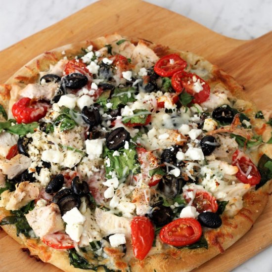 Chicken Mediterranean Skillet Pizza