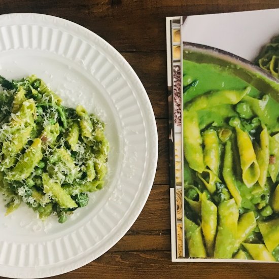 Garganelli with Prosciutto and Peas