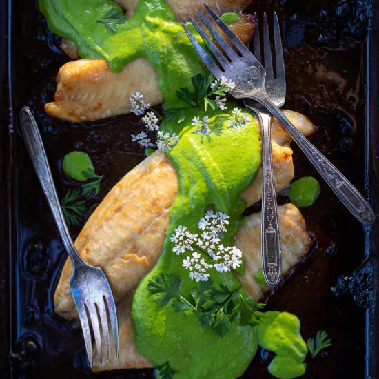 Broiled Tilapia with Green Sauce