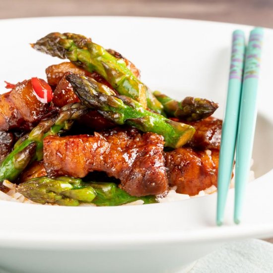 Korean Pork Belly with Asparagus