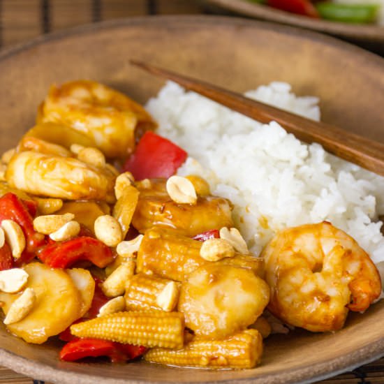 Air Fryer Kung Pao Shrimp