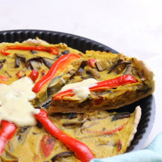 Chickpea Flour Quiche (egg-free)