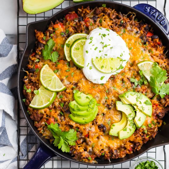 Healthy Beef Taco Skillet