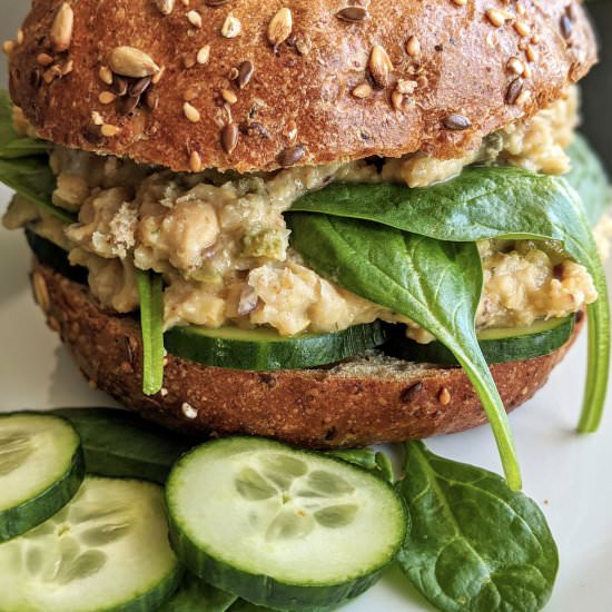 Plant-based no-tuna sandwich