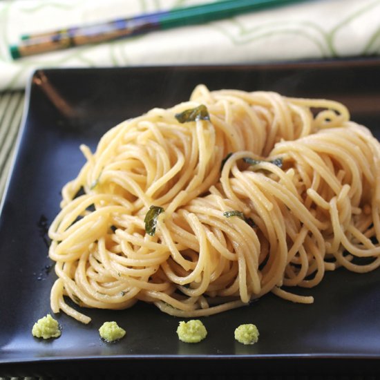 Wasabi soy sauce pasta