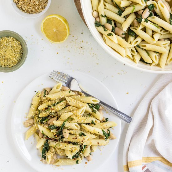 white beans and greens pasta