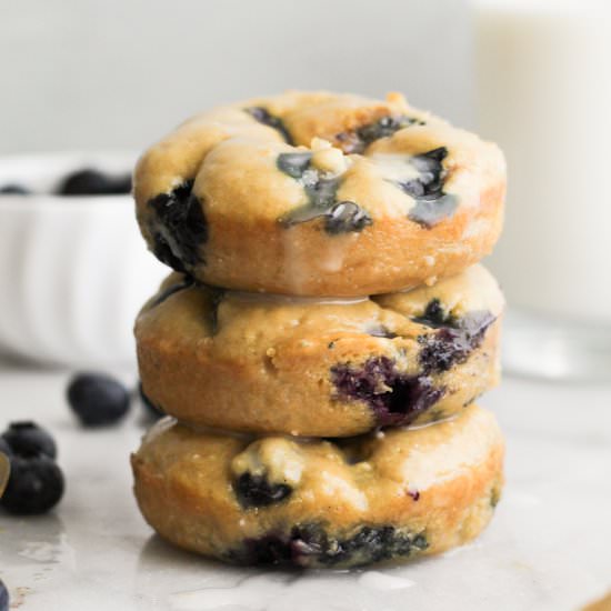 Glazed Blueberry Cake Donuts