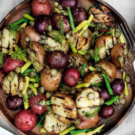 Grilled Potatoes & Beans