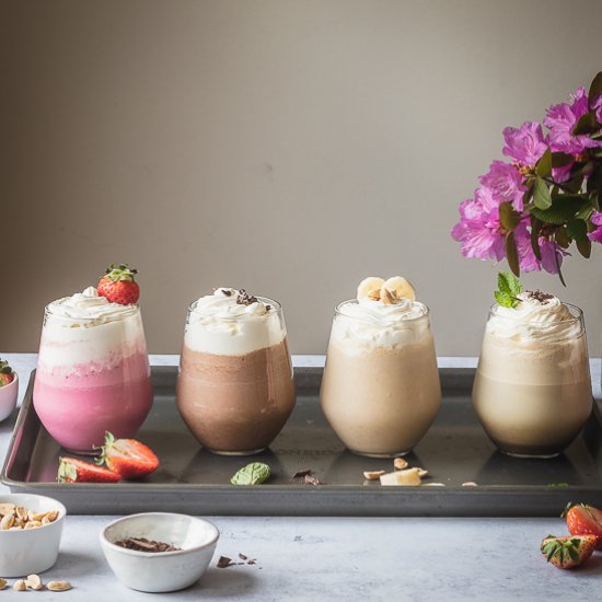 Milkshakes with homemade icecream