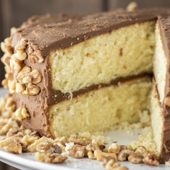 Yellow Cake with Chocolate Frosting