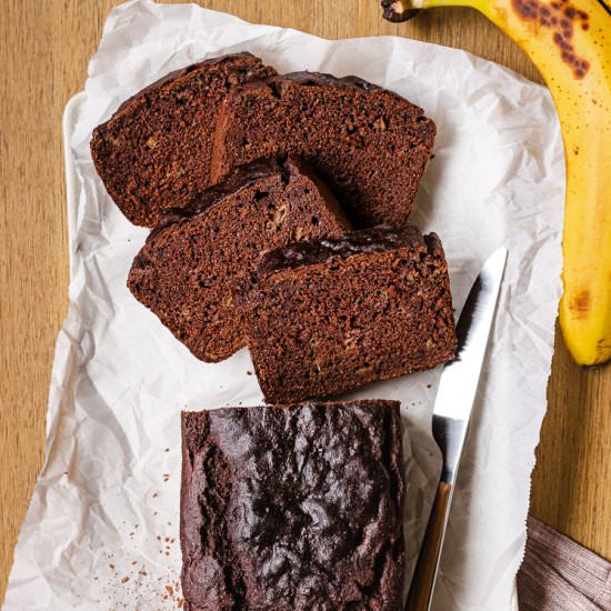 Whole Wheat Chocolate Banana Bread