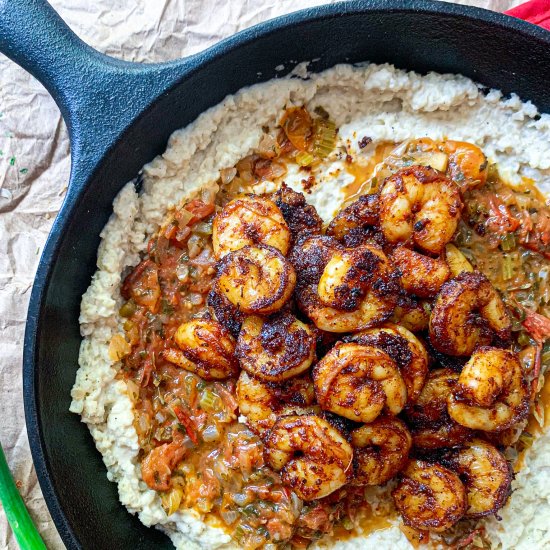 Cajun Shrimp and Cauliflower Grits