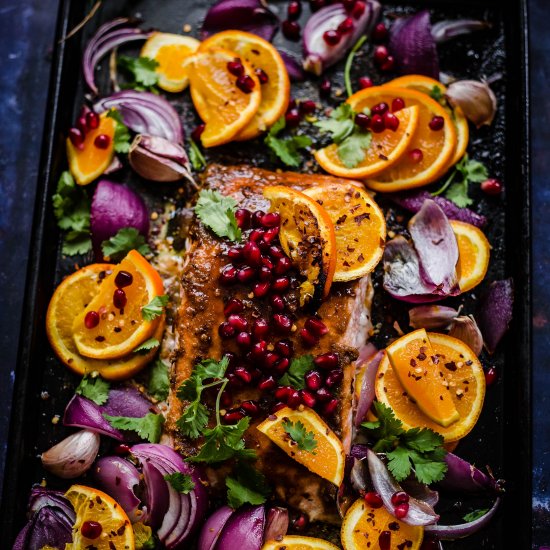 Orange and Pomegranate Salmon