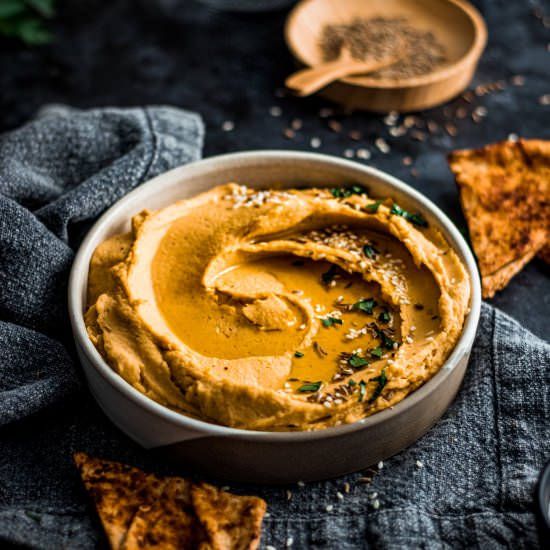 Garlicky Sweet Potato Hummus