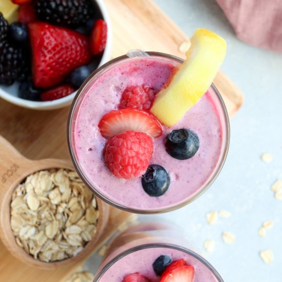 mixed berry lemon yogurt smoothie