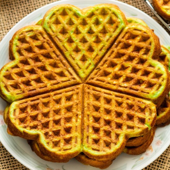 Coconut Pandan Waffles