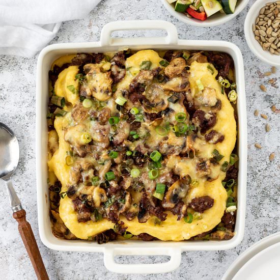 Cheesy Polenta Bake