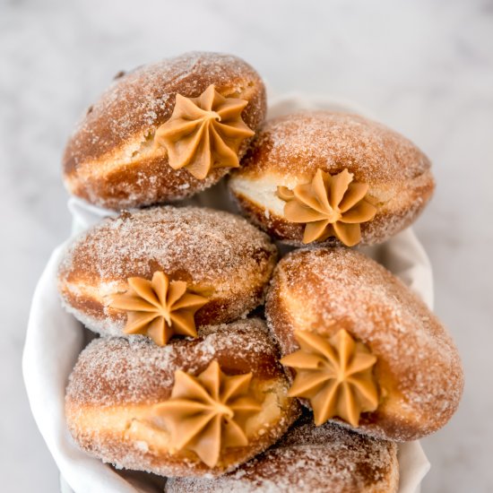 Salted Caramel Brioche Doughnuts