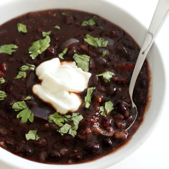 Spicy Chipotle Black Bean Soup GF/V