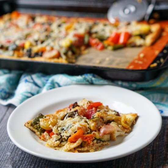 Roasted Vegetable Flatbread Pizza