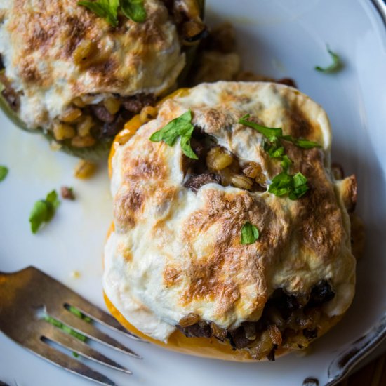 Turkey & Mushroom Stuffed Peppers